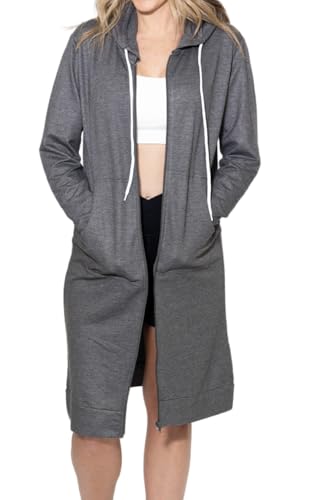 MISS POPULAR Womens Hoodie Sweater Dress (US, Alpha, Small, Regular, Regular, Charcoal)