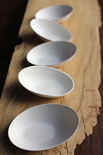 PacknWood 210BCHICEGG Bio n Chic Egg Shaped White Sugarcane Dish - 1oz 3.1 x 2.1 x 1.1in - 300 pcs