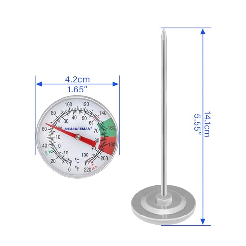 Thermomètre à lait et café 5 cm en acier pour mousse de précision - 4