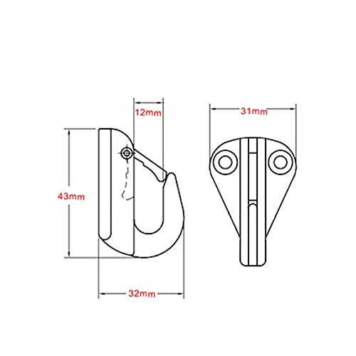 YUMILI Fender Hook, 2-Piece Fender Hook, Marine 316 Stainless Steel Spring Hook - Image 4