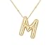 DIOWUS Bubble Letter Necklace For Women,Dainty Balloon Initial Necklaces 18k Gold Plated Chain Pendant Alphabet Necklaces For Girlfriend Charm Simple Gift Jewelry (M)