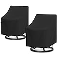 Arcedo Waterproof Outdoor Chair Covers 2 Pack for Lawn Furniture, Patio Lounge Deep Seat Swivel Chair Cover Fade Resistant All Weather Protection, 34”W x 30”D x 38.5”H, Black