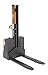 Vestil SNM-62-FF-27 Steel Narrow Mast Stacker DC Powered 62 in. Raised Height Fixed Fork 27 in. Fork Width 2,200 Lb. Capacity Black/Yellow