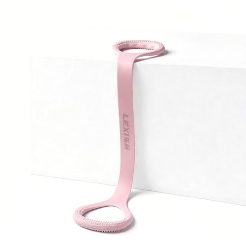 Lexi Resistance Band 20-25 Lb Lexi Figure 8 Resistance Band with Handles Fitness Elastic Rope Execrise Workout for Arm Back Chest and Shoulder Quick Workout for Muscle Toning (Pink)