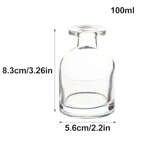 Botella difusora de vidrio vacía 100ml transparente miniatura 2