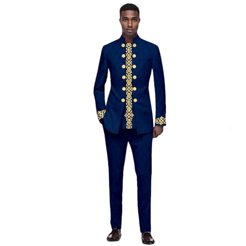 Men`s Suits African Clothes Slim Fit Blazer and Pants Set