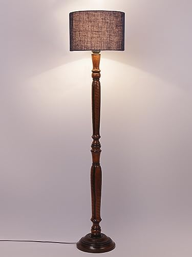 Image of Devansh Blue Jute Wooden Floor Lamp -11