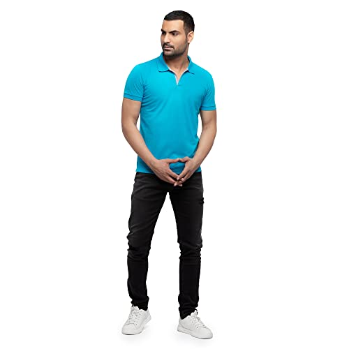 Image of Status Quo Men's Polo T-Shirt | Rich Cotton Blend | Slim Fit | All Day Comfort | Contrast Inner Placket | Polo Collar