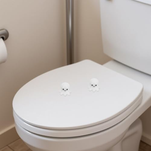 Tapas para pernos de inodoro en PLA blanco brillante accesorios decorativos baño 7