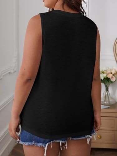 KKJ 2 Pack Womens Tank Tops Workout Tees Summer Clothes Fashion Outfits Crew Neck Sleeveless Loose Fit Fall Casual Shirts
