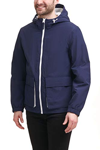 Levi's Men's Nylon Taslan Hooded Windbreaker Jacket, Navy, S #TOP3