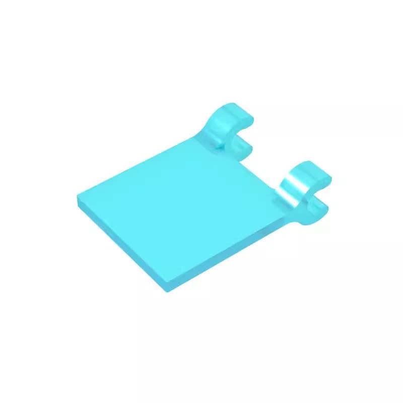 2335 Ornaments Flag 2x2 Square [Thin Clips], Trans Light Blue, 50 PCS