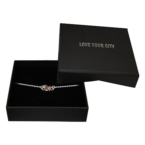 LOVE YOUR CITY Armband Hund Dackel – Kinderschmuck aus 925 Sterling Silber & Emaille – Verstellbar 14–17 cm – Geschenk für Mädchen & Kinder – Hundearmband mit Herz