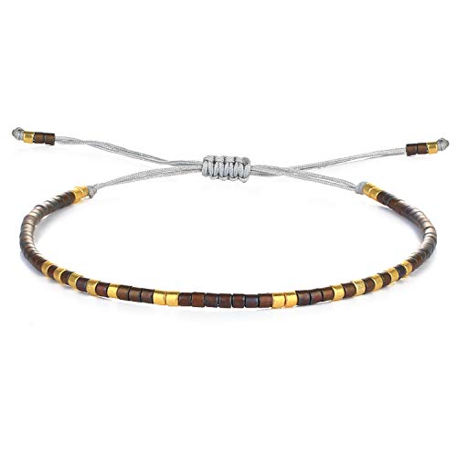 Image of C.QUAN CHI Handmade Friendship Beaded Bracelet Adjustable Colorful Miyuki Beads Bracelet