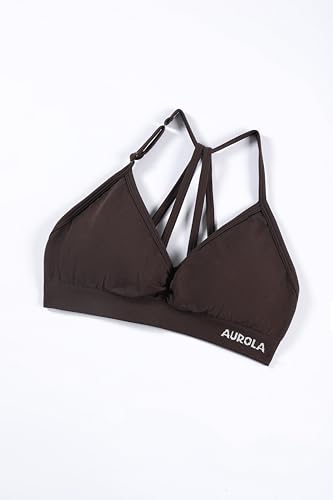 Image of AUROLA Mercury Workout Sports Bras Women Athletic Removable Padded Backless Strapy Minimal Crop Top