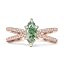Natural Green Moss Agate Rose Tone Silver