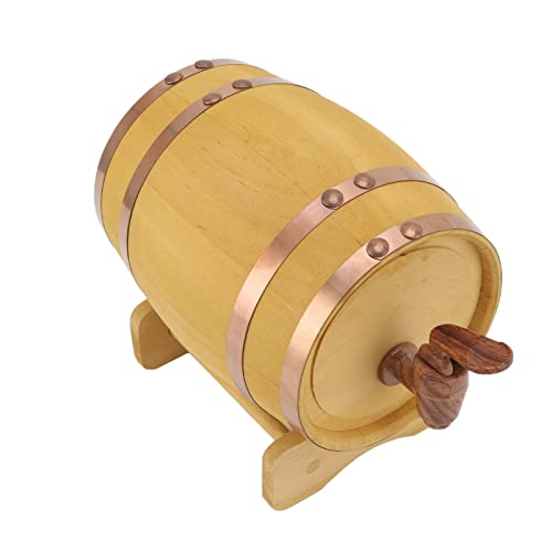 Wine Barrel with Stand and Spigot Bung, Pine Wine Barrel 750ml Wooden Barrel Keg for Storing Whiskey Wine Spirits Beer Liquor - Image 2