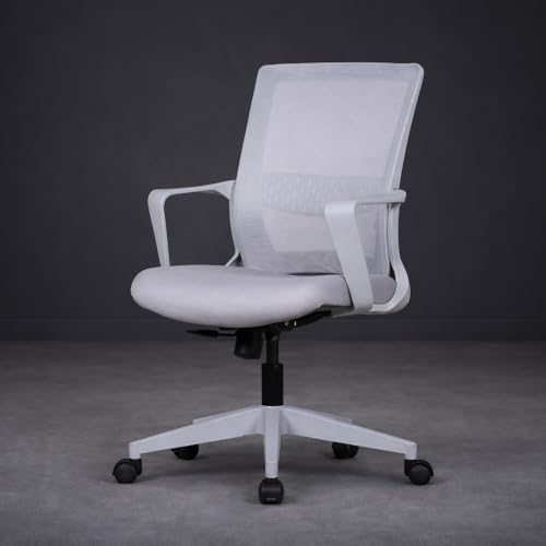 Image of Varaha Neer BIS Certified Office Chair | 5 Year Warranty| Curved Armrest & Smart Tilt Locking System|Dynamic Lumber Comfort & Class 4 Hydraulic Gas Lift Cylinder|Gaming Desk Chair for HOM|Grey