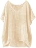 Camisas de lino para mujer, oversize, modernas, manga corta, lindas, casuales, holgadas, cómodas, verano 2025 8