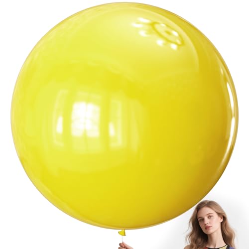 Image of Yellow Giant Balloons 36 Inch, 9pcs Jumbo Large Round Latex Balloons for Baby Shower Birthday Sunflower Theme Party Decorations