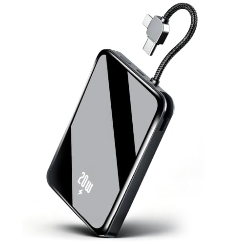 10000mAh Portable Charger, 20W Fast Charging, Built-in Cables with Handle - image 1