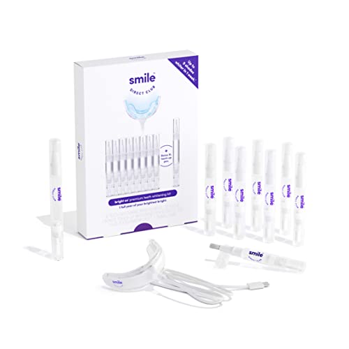 Smiledirectclub Teeth Whitening Kit With Led Light - 9 Pack Gel Pens - Professional Strength Hydrogen Peroxide - Pain Free And Enamel Safe - Up To 9 Shades Whiter In 1 Week #TOP1