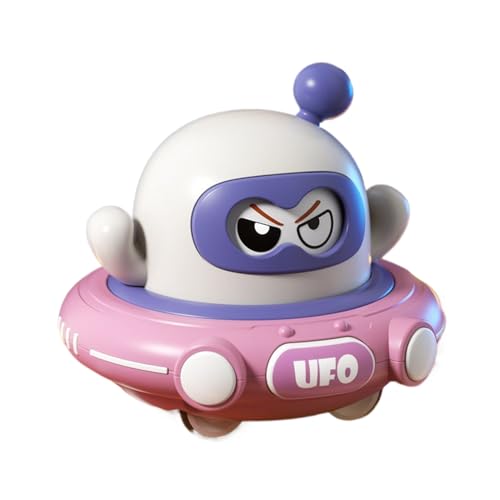 Jescion Pull Back UFO 玩具 - かわいい引き戻し式慣性宇宙船トイ 子ども向け 教育的ゲーム 室内 屋外 プレイスペース 寝室 居間 庭 プレイグラウンド,遊びと学びを兼ね備えた男の子 女の子に最適な知育玩具
