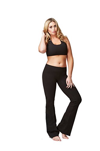 TLC Sport Women's Sculpting Compression Bootcut Bootleg Yoga Pants Black Reg-M