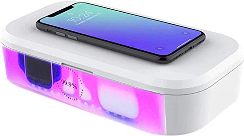 Hoidokly Sterilizzatore UV Scatola Portatile Sterilizzazione UV Box per Telefono con Caricatore Wireless per iPhone e Samsung, Strumenti per la Pulizia, Orologi e Altri Telefoni Cellulari