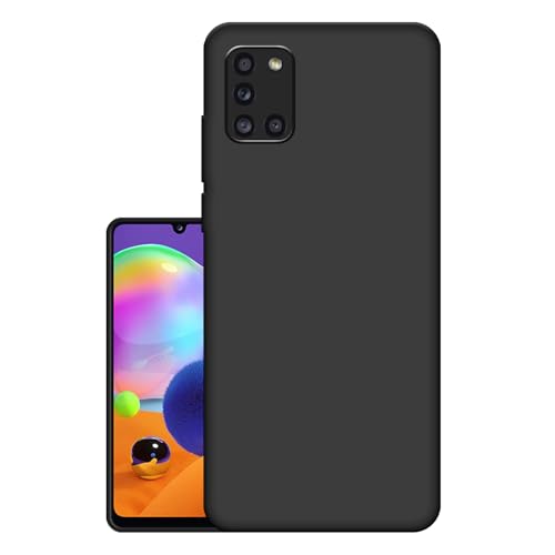 Image of HELLO ZONE Rubber Exclusive Matte Finish Soft Back Case Cover for Samsung Galaxy A31 - Black