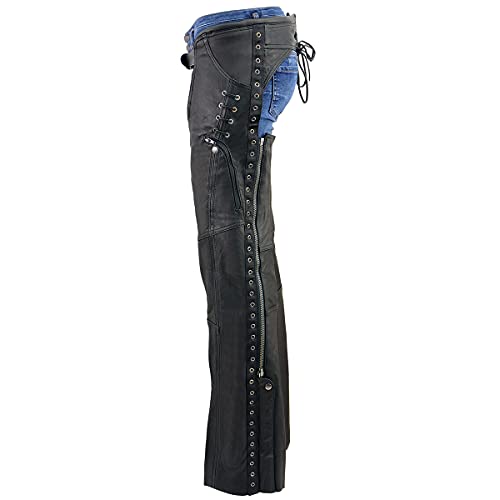 Image of Milwaukee Leather Premium Leather Motorcycle Riding Chaps for Women Bikers