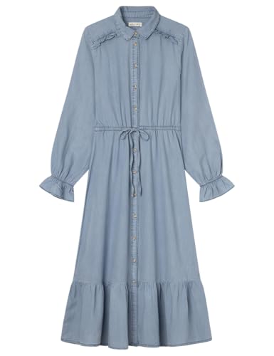 SPRINGFILED Vestido Midi Vaquero Volantes Tencel, Vestido Mujer, blue, 38