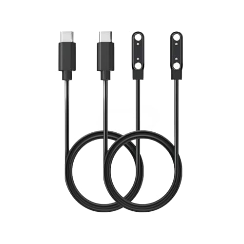 Aliwisdom Paquete de 2 cargadores universales magnéticos para reloj inteligente, accesorios de reloj de 60 cm, USB-C de 2 pines de 7,62 mm, cable de carga magnético compatible con todos los relojes