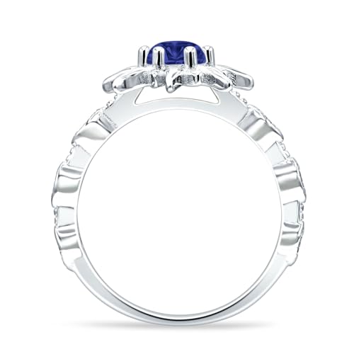 OMRANII Sun Ring Round Shaped Vintage Style Marquise Design Nature Inspired Cubic Zirconia Wedding Enaggement Ring Solid 925 Sterling Silver3