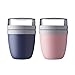 Mepal 107648076700+107648016800 Ellipse Lunchpot to go 500 ml & 200 ml, pink/blau, 2-teilig (1 Set)