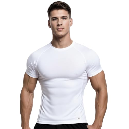 MagnaMan Men's Compression Shirts 3 - Pack: Moisture - Wicking Athletic Baselayer Tops3