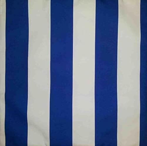 LushFabric Sofia - Tela a rayas blancas de 4 cm de ancho para cortinas, tapicería, decoración del hogar, camino de mesa, 140 cm de ancho (1 metro, azul)