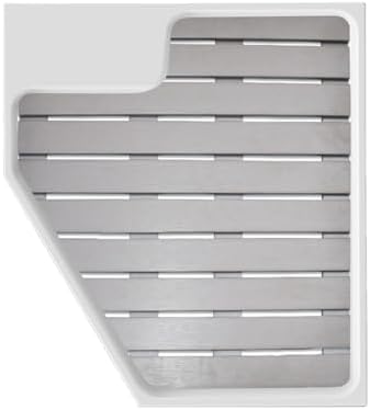 Portable Camping Shower Floor with Drain - Ideal for RVs, Travel Trailers, Indoor Use, Corner Installation - Modern Bathroom Accessory (White)