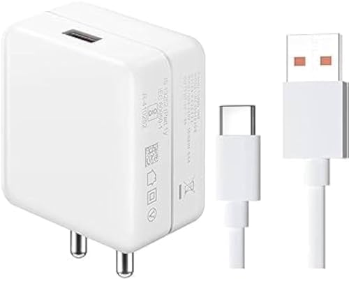 Image of Original 30W Super Dart Adapter & Cable Compatible with Realme 6, 6 Pro,7,7i,8,8i,C3,C11,C15,C21,C25s,Narzo 30,30 Pro with 6 Months Warranty