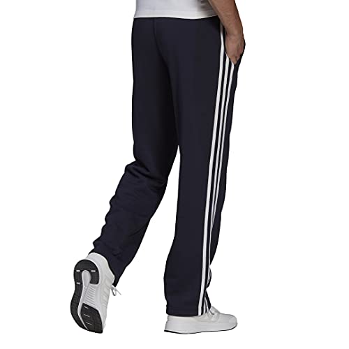 Adidas Men's Essentials Fleece Open Hem 3-Stripes Pants, Legend Ink, X-Large #TOP1
