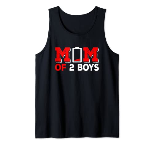 Mothers Day Son Mom of 2 Boys Funny Gift idea for men women Camiseta sin Mangas