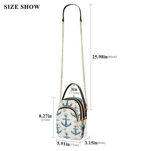 Blue Anchor Shell Crossbody Bag for Women Shoulder Handbag Ladies Purse Cell Phone Tote Bags 6