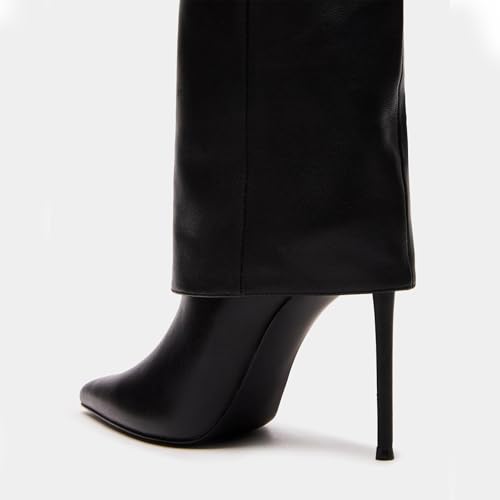 Women's Stiletto Heel Knee High Boots Pointed Toe Slip On Folding Boots For Women Dress Tall Boots Party Fashion Boots3