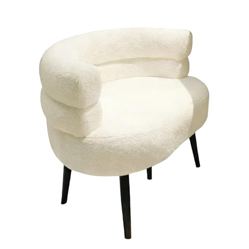 Velvaria Vanity Chair Minimalist Sofa Accent Chair for Living Room & Bedroom (White)