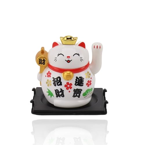 Gato de la Suerte, Adorno de Coche del Gato de la Suerte, Gato de la Suerte japonés, Lindo Gato de la Suerte, Manualidades Feng Shui, Panel Solar de 2 Pulgadas con detección de Figura de Gato