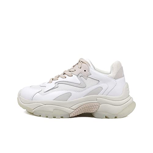  ASH Sneakers da Donna Addict in camoscio Grigio Perla, 39 EU