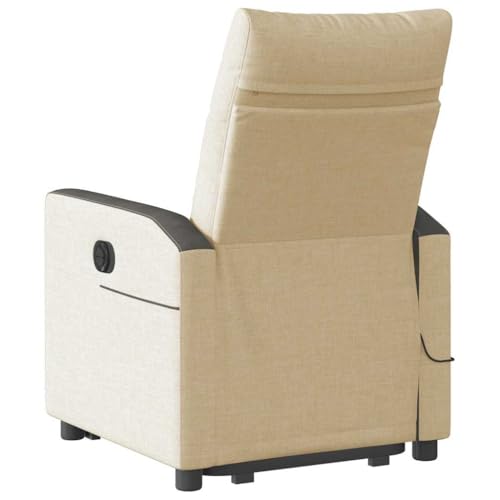 vidaXL Elektrischer Massagesessel mit Aufstehhilfe Creme Stoff, Relaxsessel, Sessel mit Aufstehhilfe, Massagestuhl, Sessel, Sessel mit Massagefunktion – Bild 7