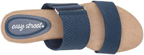 Easy Street Women's Wedge Sandal, Navy Snake, 6 X-Wide | Image 4