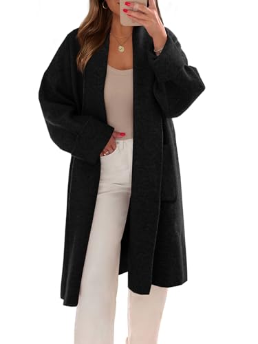 Image of Saodimallsu Womens Long Cardigan Sweaters Chunky Open Front Oversized Slouchy Knit Fall Trendy Coatigan Jackets