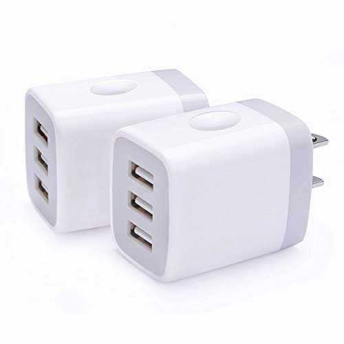 USB Charger, Charger Brick, 2Pack Wall Charger Multi Port 3Port Charger Box 3.1A